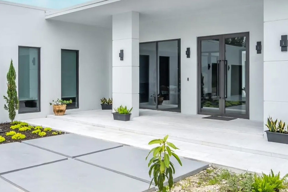 Modern Entry & Sidelights — impact windows in Pinecrest, FL